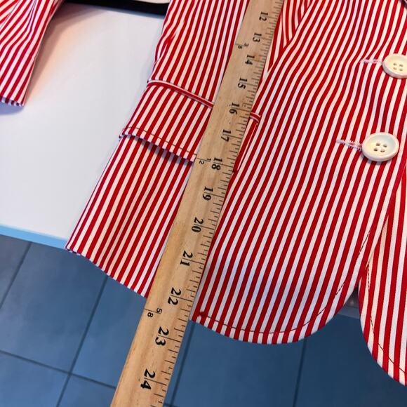 Zara Red and White Striped Blazer Sz M - Picture 5 of 5